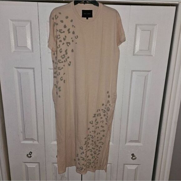 Spirit Jersey Women's Short Sleeve pocket Cheetah Print Maxi Dress Size Medium - Picture 1 of 12